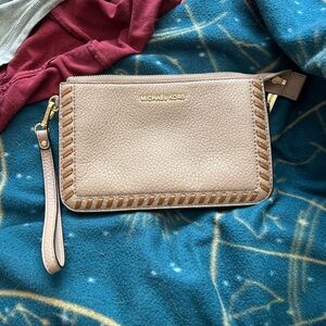 VINTAGE Michael Kors Tan Clutch with Gold Hardware